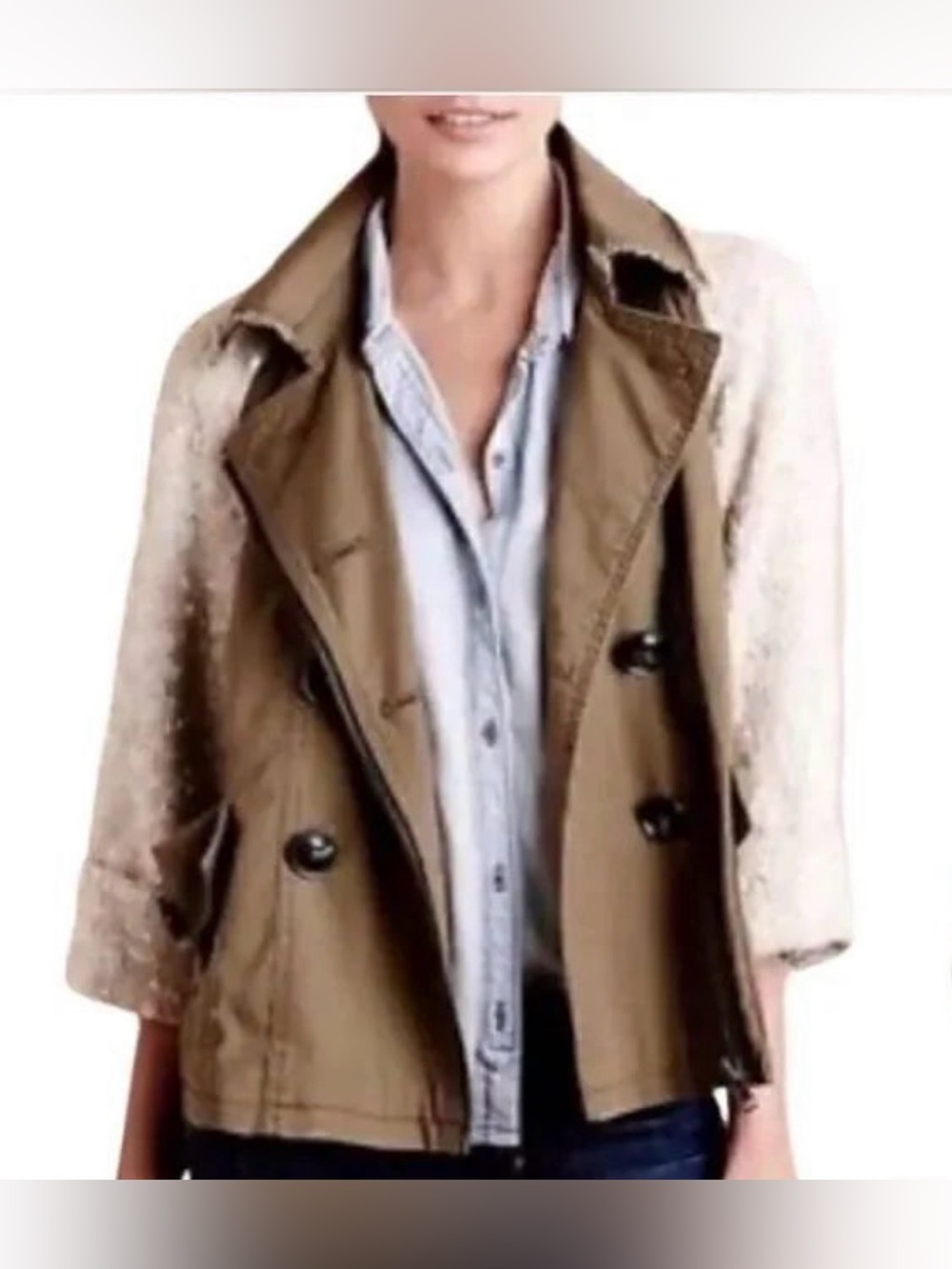 Anthropologie Hei Hei Sequin Sleeve Swing Jacket